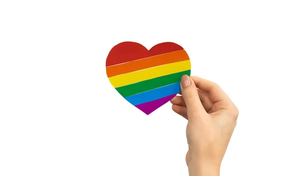 Corazón Lgbt Aislado Sobre Fondo Blanco Pride Month Concepto Derechos — Foto de Stock