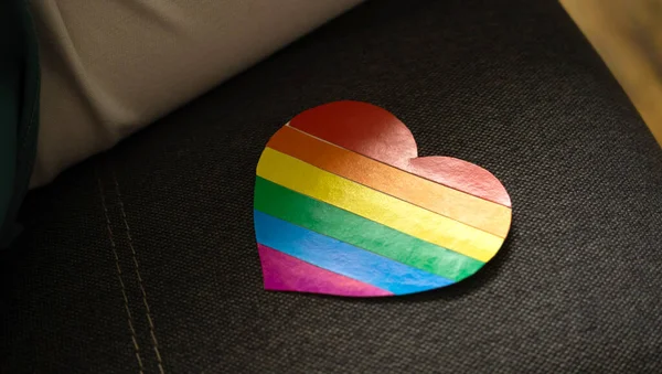 Lgbt Rainbow Heart Close Lgbtq Symbol Photo — Stock Photo, Image