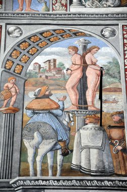 Eski evin cephe detay. Stein am Rhein. İsviçre.