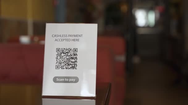 Contactloze Betaling Smartphone Code Gebruik Cashless Nfc Scan App Verkoop — Stockvideo