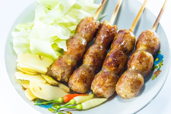 Sausage on white background — Stock Photo, Image