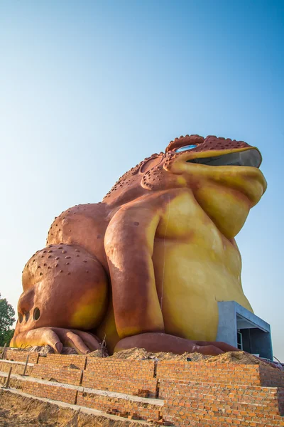 Nehir üzerinde büyük toads. heykel — Stok fotoğraf