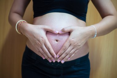 Hamile kadının oryantal portre fotoğraf