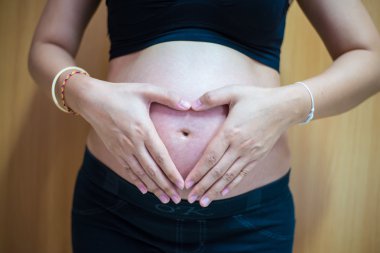 Hamile kadının oryantal portre fotoğraf