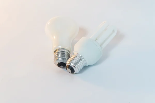 Incandescent bulbs on a white background. — Stock Photo, Image