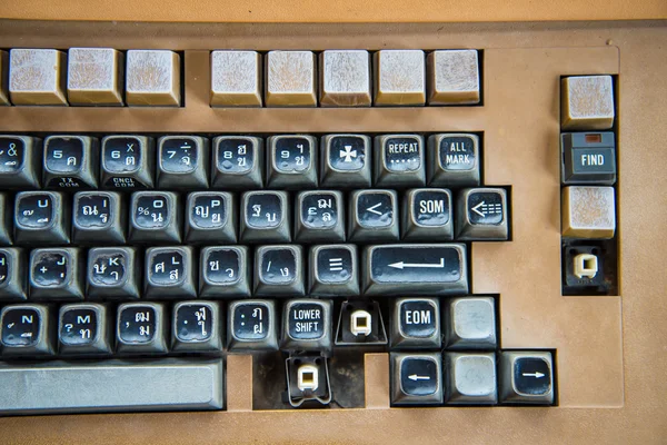 Keyboard of an old typewriter.worn-out,obsolete