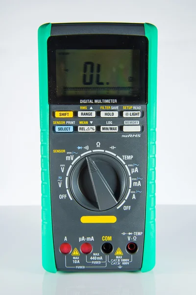 Electric multimeter on white background — Stock Photo, Image