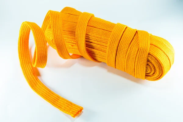 Oranje touw rolt plat — Stockfoto