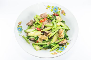 Kale istiridye soslu kızarmış. Tayland gıda.