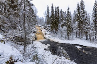 Yukankoski Şelalesi (Beyaz Köprüler), Kulismayoki Nehri, Rusya, Karelia