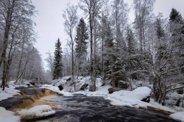 Yukankoski Şelalesi (Beyaz Köprüler), Kulismayoki Nehri, Rusya, Karelia