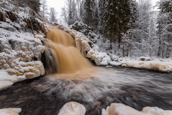 Yukankoski Waterfall White Bridges Kulismayoki River Russia Karelia — Stock Photo, Image