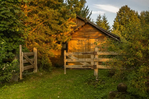 Casa Legno Esempio Architettura Russa Antica Villaggio Svyatogorovo Nel Distretto — Foto Stock