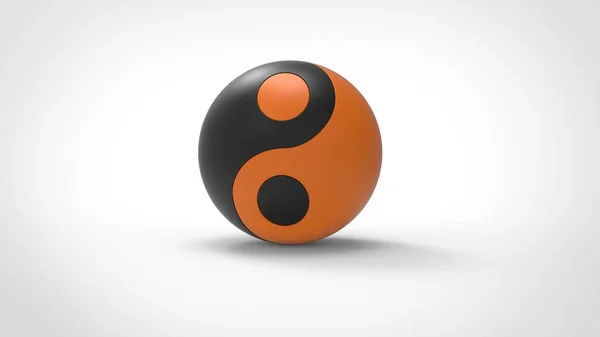 Fekete Narancs Yin Yang Szimbólum Készletkép — Stock Fotó