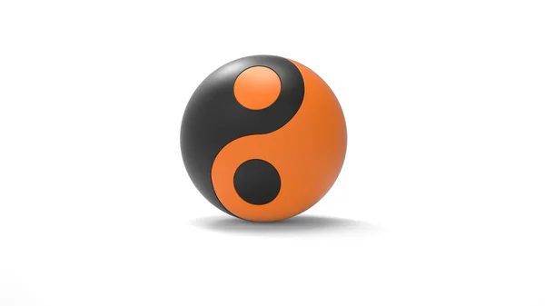 Nero Arancione Yin Yang Simbolo Immagine Stock — Foto Stock