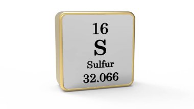 3D Sülfür Element İşareti. Stok büyücüsü.