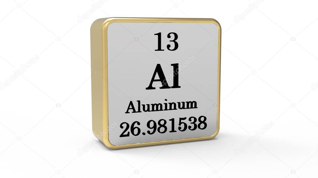 3d Aluminum Element Sign. Stock mage.