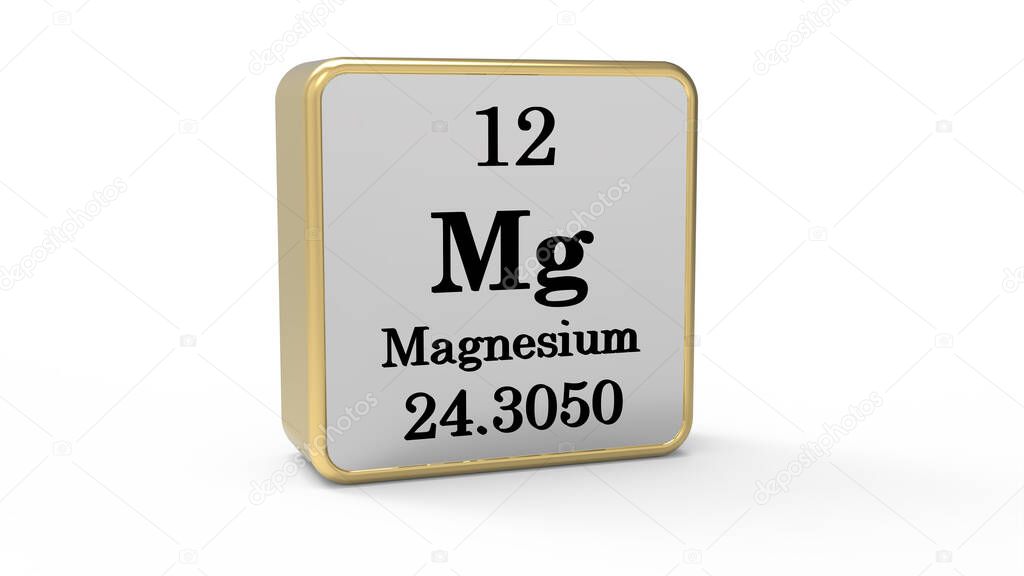 3d Magnesium Element Sign. Stock mage.