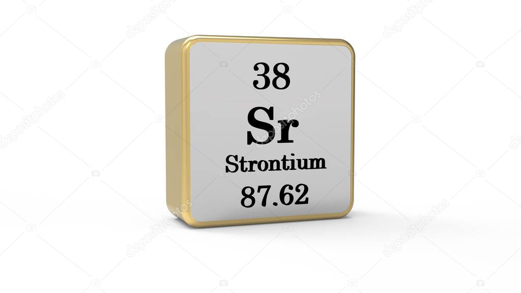3d Strontium Element Sign. Stock image.