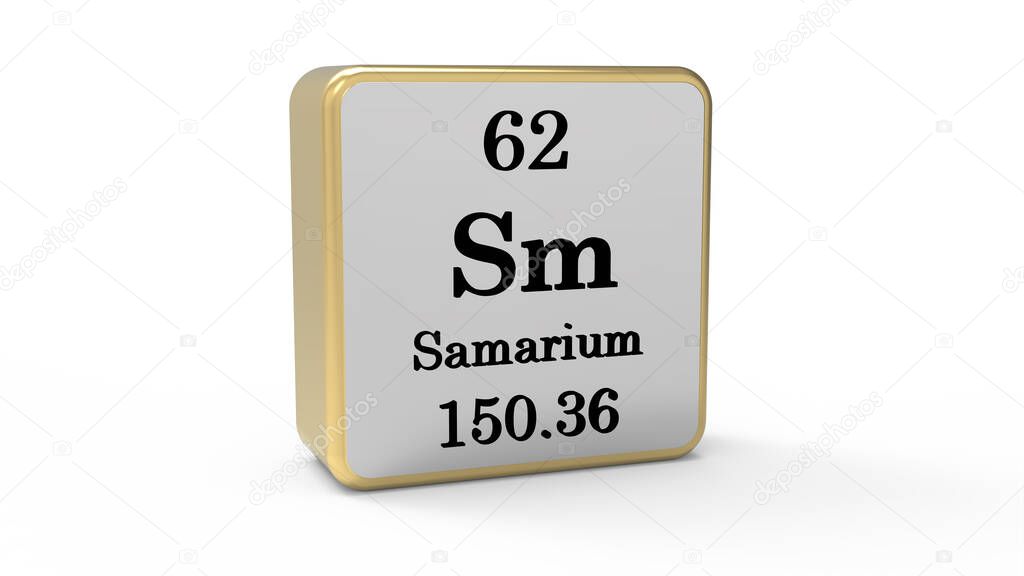3d Samarium Element Sign. Stock image.