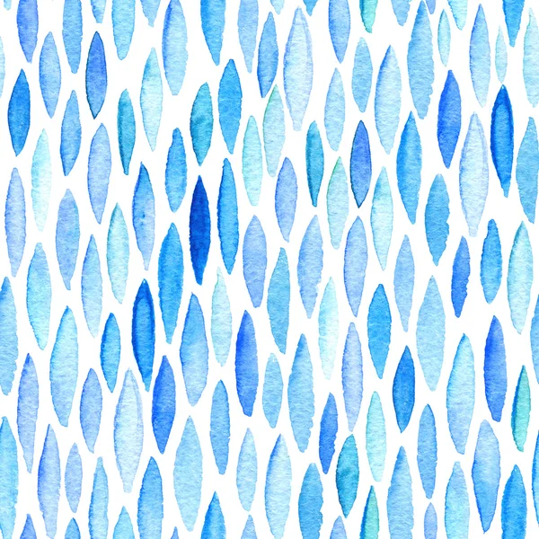 Watercolor seamless pattern with blue, azure leaves. — Stock Photo, Image