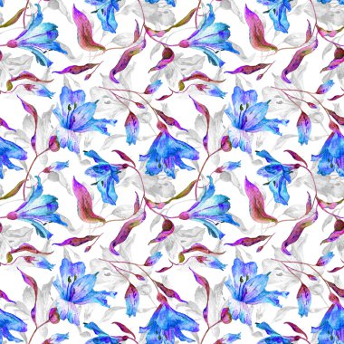 Mavi zambak ile Seamless Modeli.