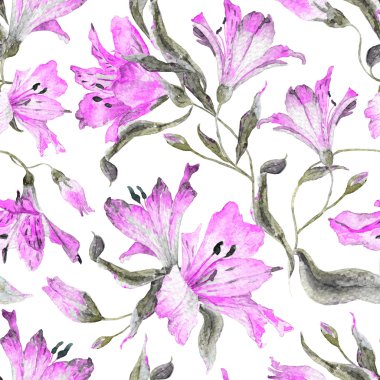 Pembe zambaklı kusursuz desen.