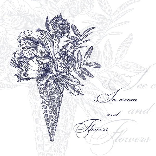Λουλούδια διάνυσμα σε Φλυαρώ κώνου. — Διανυσματικό Αρχείο