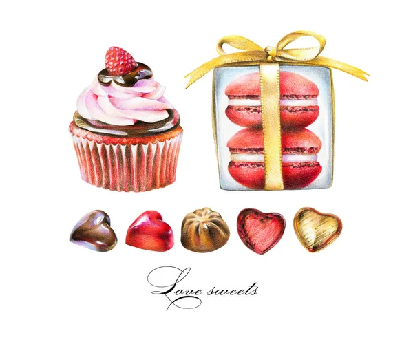 Clip Art Saint Valentin Coeur Bonbons Bonbons Amour — Photo