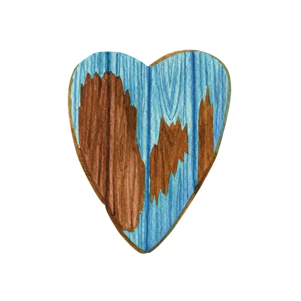 Retro Wooden Heart Shabby Style Decor — Zdjęcie stockowe