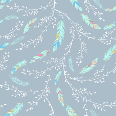 Tüyler ve yaprakları ile Seamless Modeli .