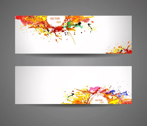 Banners of abstract spray paint. Watercolor background — Stock Vector