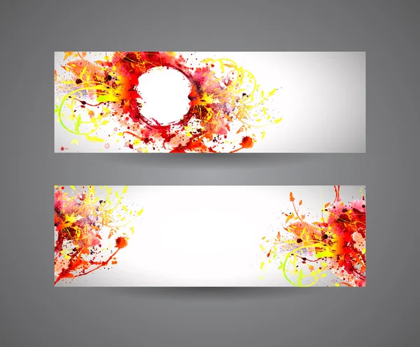 Banners de tinta spray abstrata. Fundo aquarela — Vetor de Stock