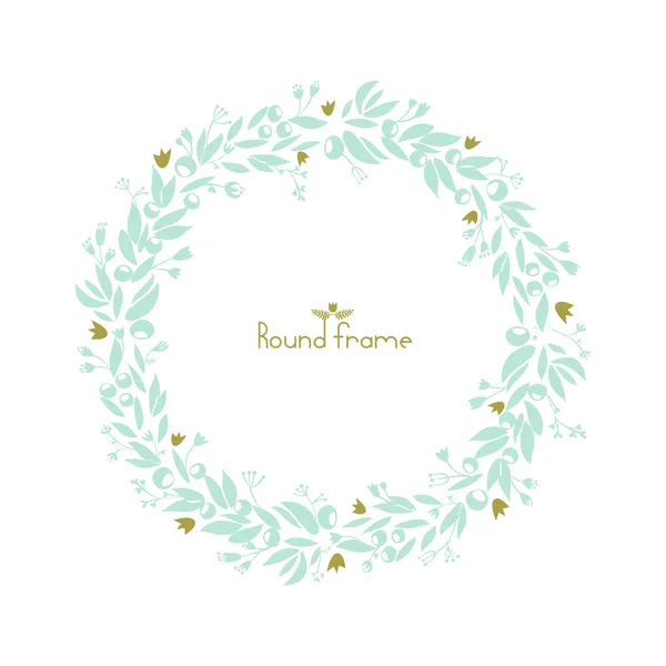 Mooie ronde bloemen frame. — Stockvector