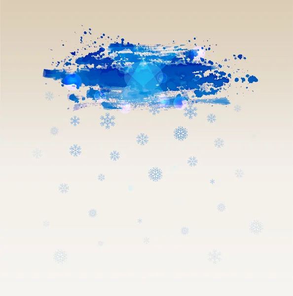 Watercolor cloud with snowflakes. — Stock Vector