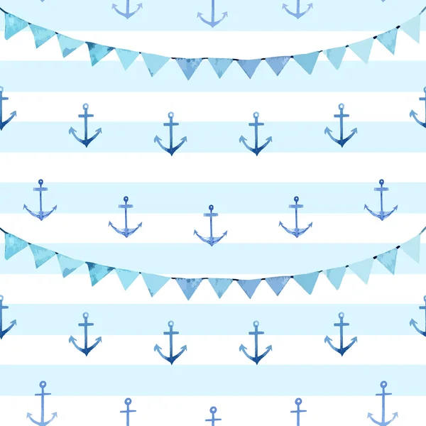 Seamless modeli. Çapa ve şenlikli bayrakları.