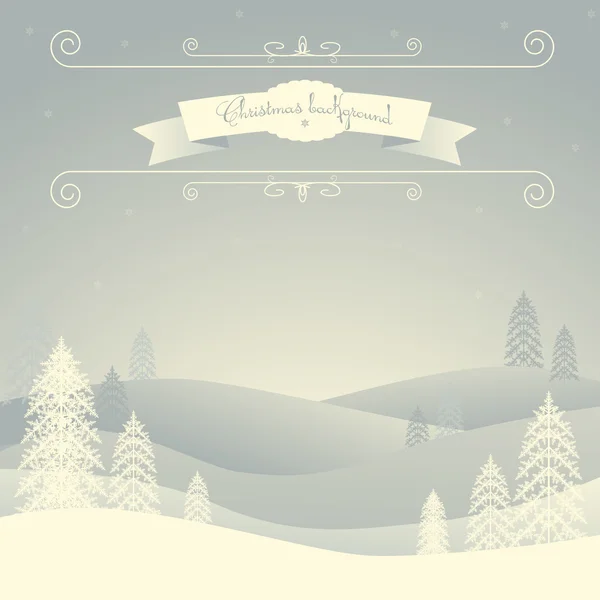 Merry Christmas Landscape. — Stock Vector