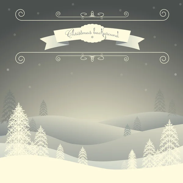 Merry Christmas Landscape. — Stock Vector