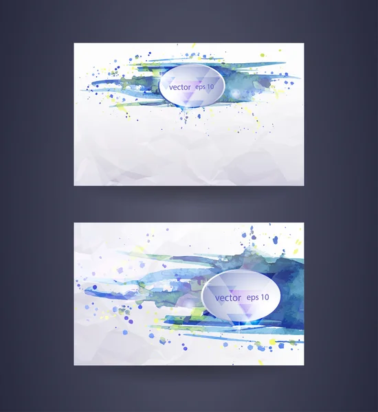 Business cards template. Watercolor design. — Stock Vector