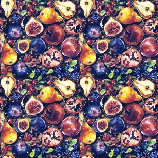 Seamless modeli. Renkli Sulu Boya meyve.