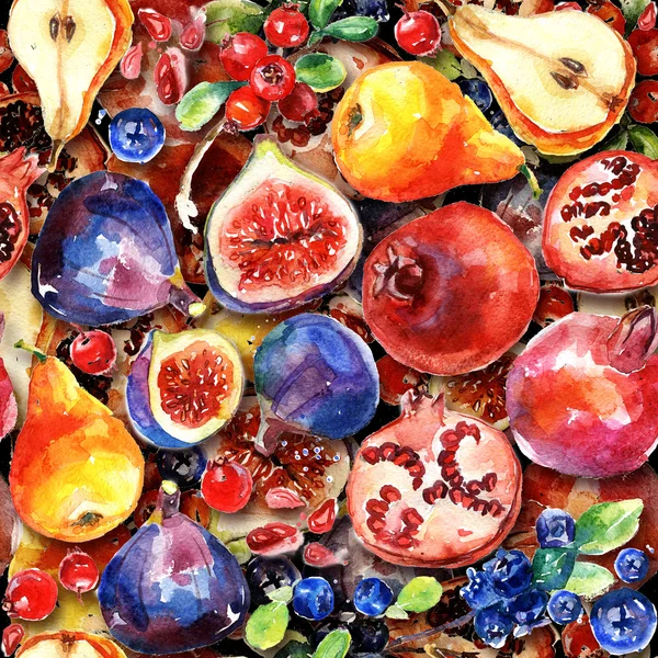 Seamless modeli. Renkli Sulu Boya meyve.