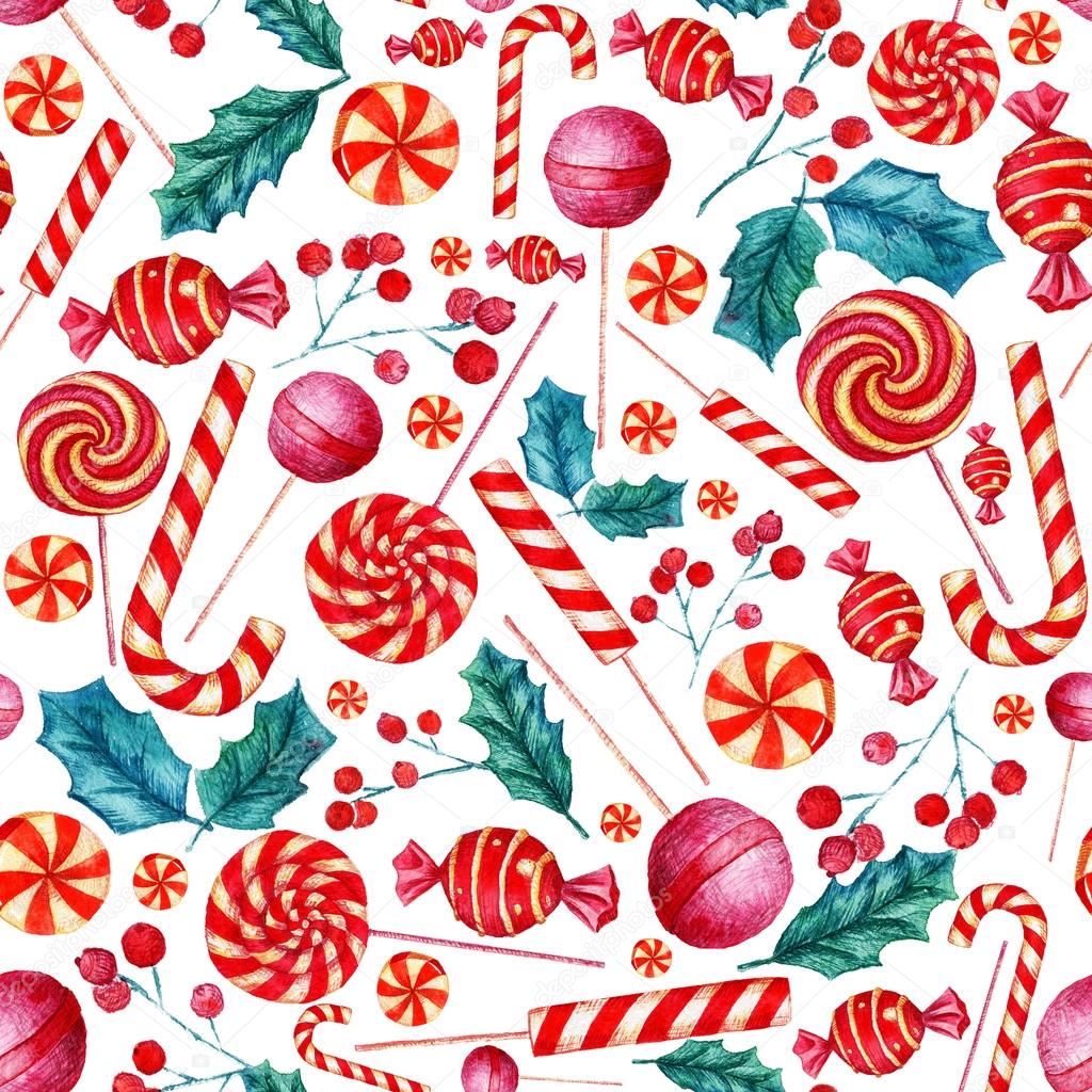 Seamless pattern with candies.