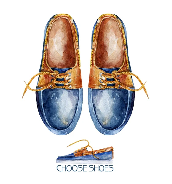 Illustration aquarelle avec paire de chaussures . — Photo