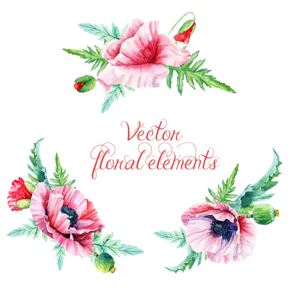 Conjunto de elementos florais para design. —  Vetores de Stock