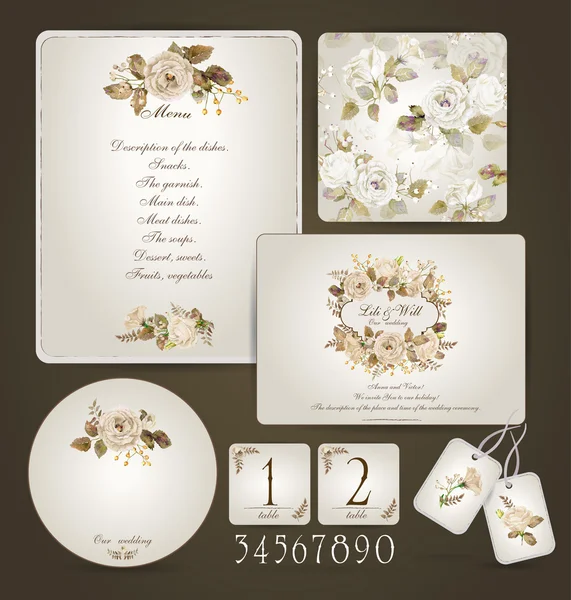 Şablonları kutlama, düğün. Bej renkli gül.