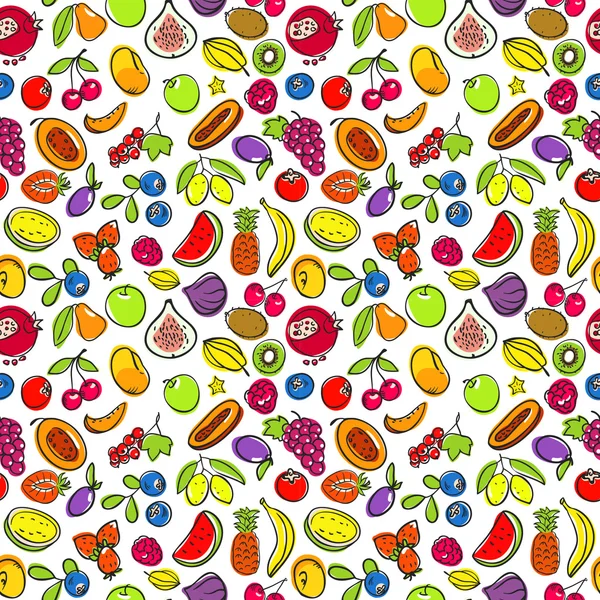 Modèle sans couture avec des fruits. — Image vectorielle