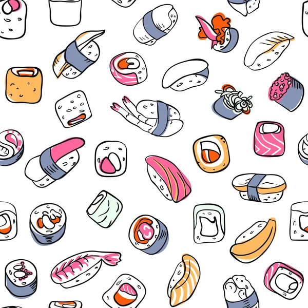 Sushi naadloze patroon — Stockvector