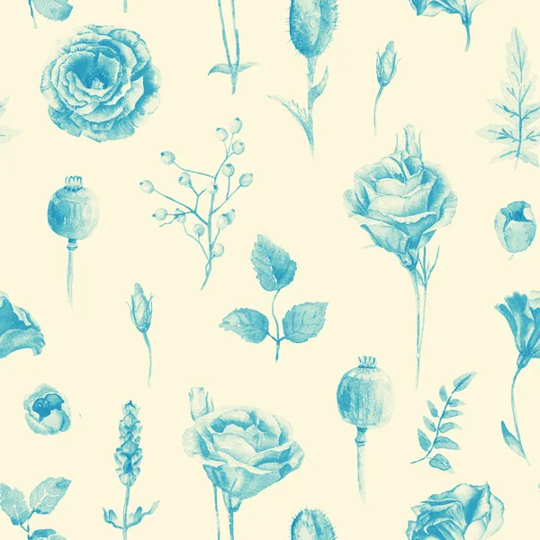 Seamless pattern of watercolor roses. — Stock Photo, Image