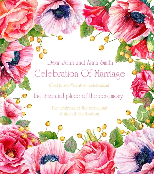 Çiçekli Çerçeve. Davetiye.