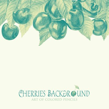 Arka plan ile boyalı kiraz.